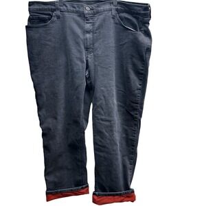 L.L.Bean 1912 Lined Jeans Mens 42x30 Black Excellent Waffle Knit CoolMax Stretch